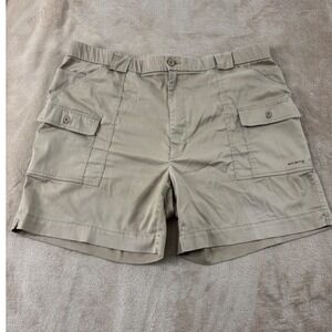 Sportif USA Cargo shorts Mens Size 46 Beige Stretch 7" EUC